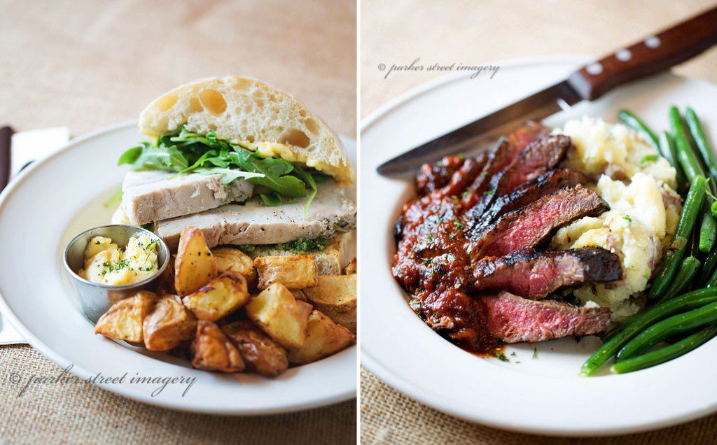 porchetta sandwich and flap steak