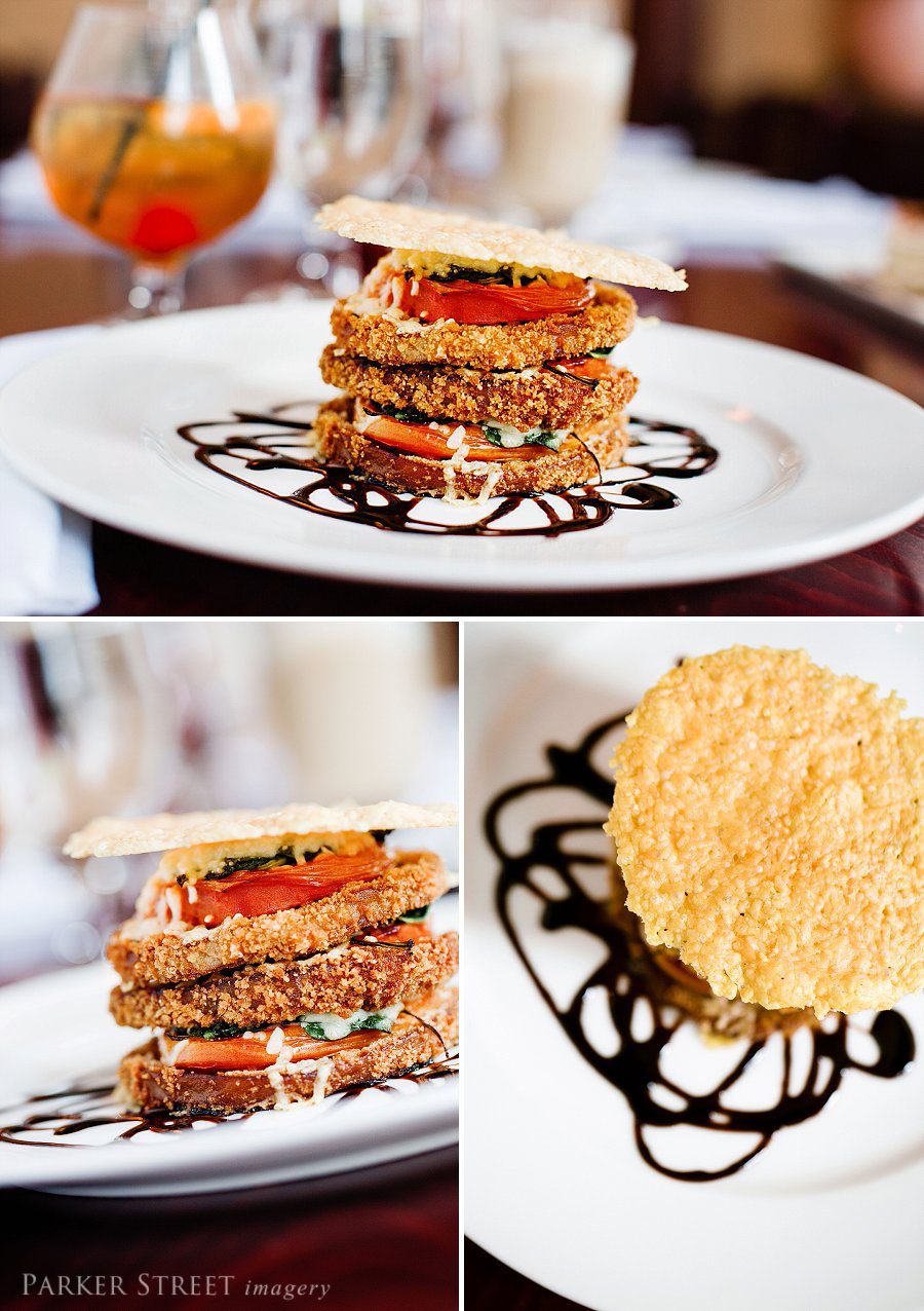 picture of Eggplant Napoleon from Firefly American Bistro | Manchester NH Restaurant Food Photography