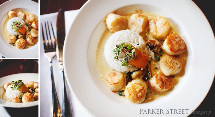 photograph of pan-seared scallops from Firefly American Bistro | Manchester NH Restaurant