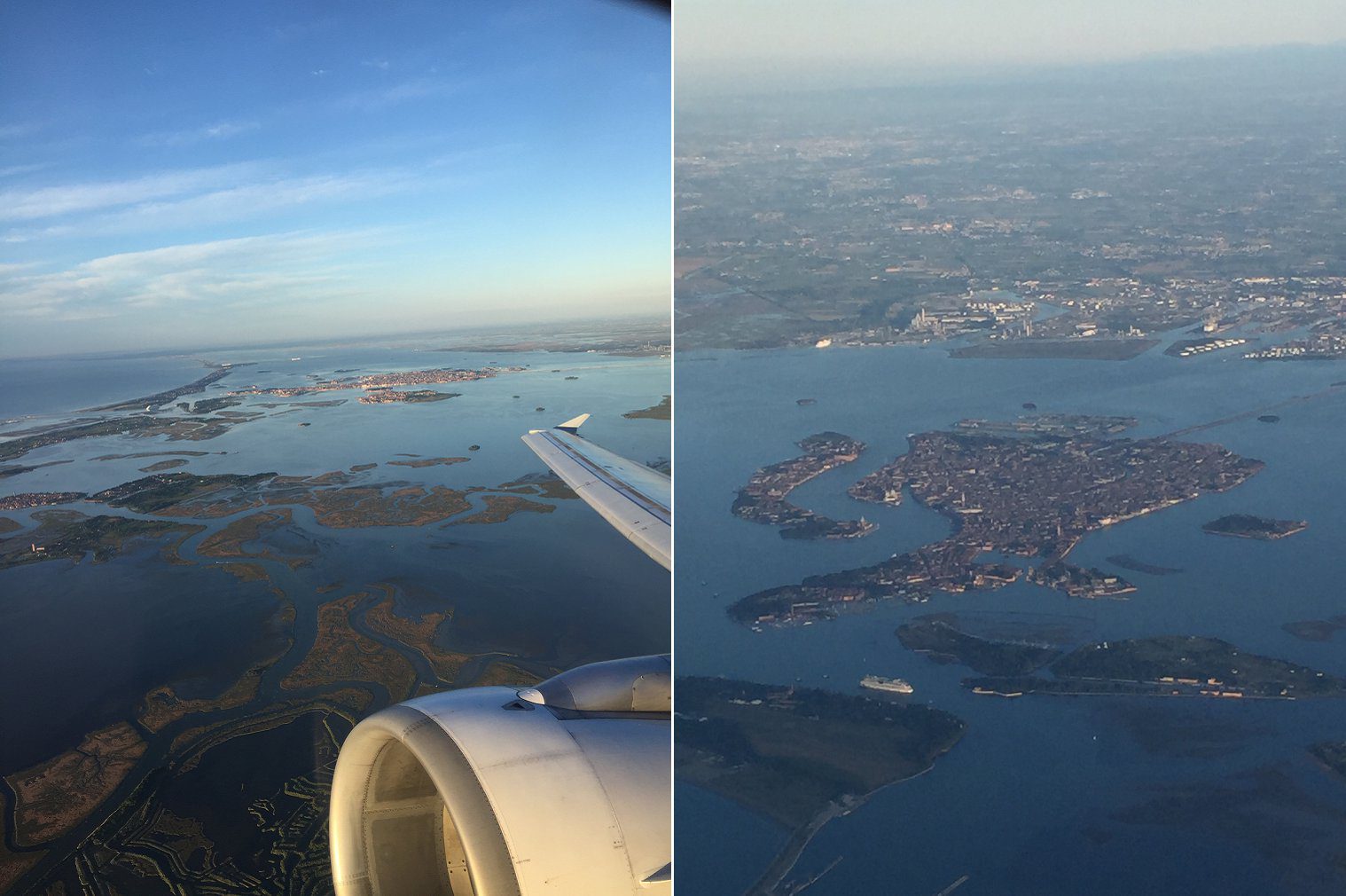 view of Venice from the air