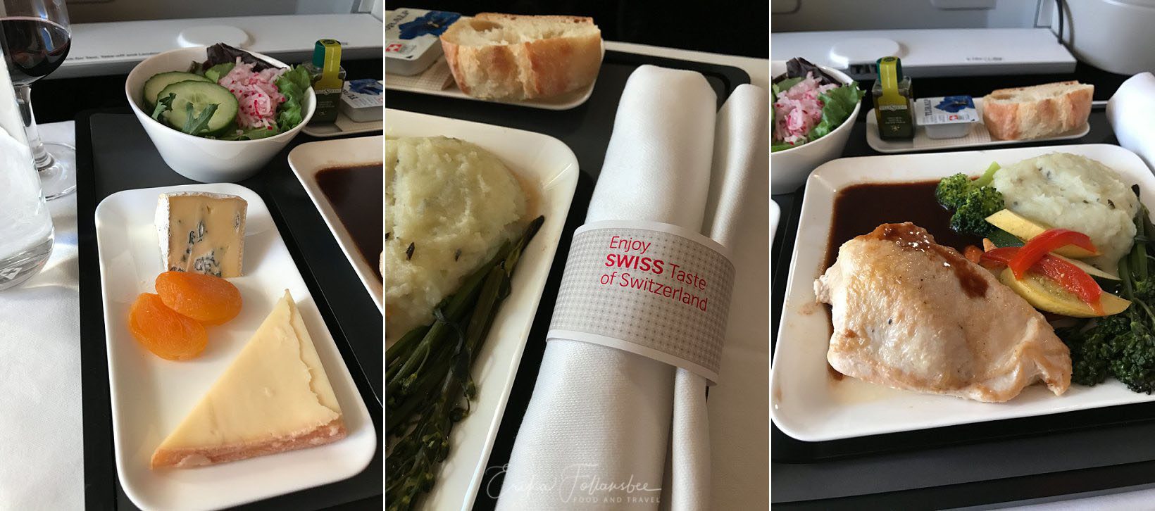 Swiss Air Business Class Menu Dinner