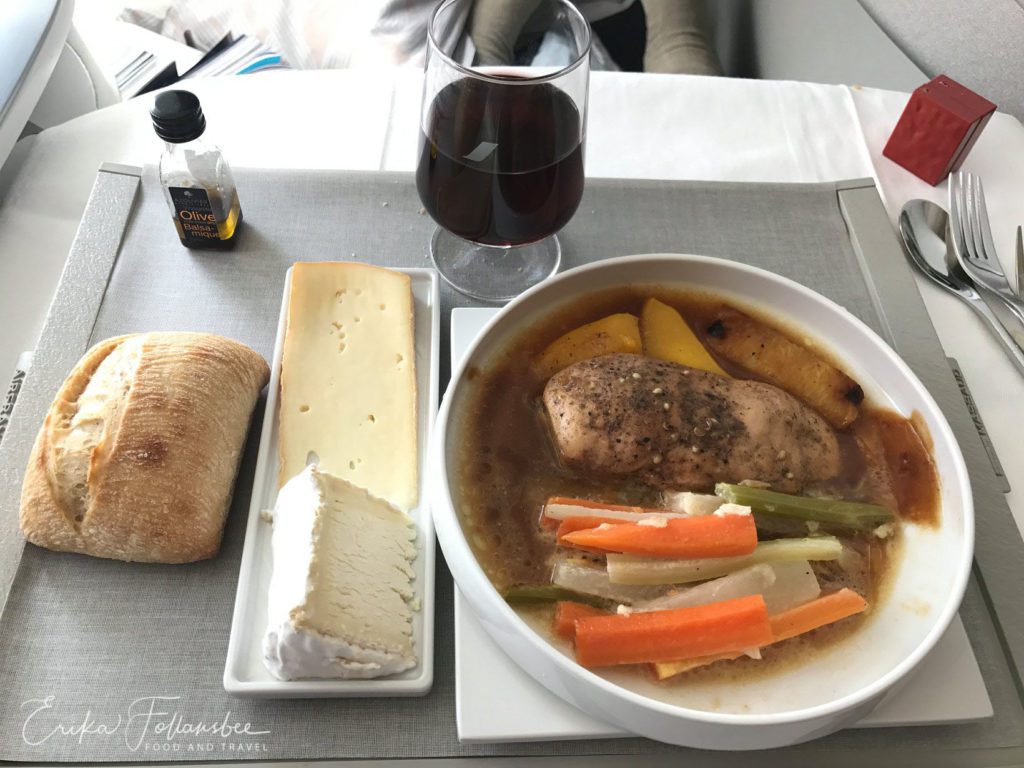 Air France Business meal CDG-BOS poultry
