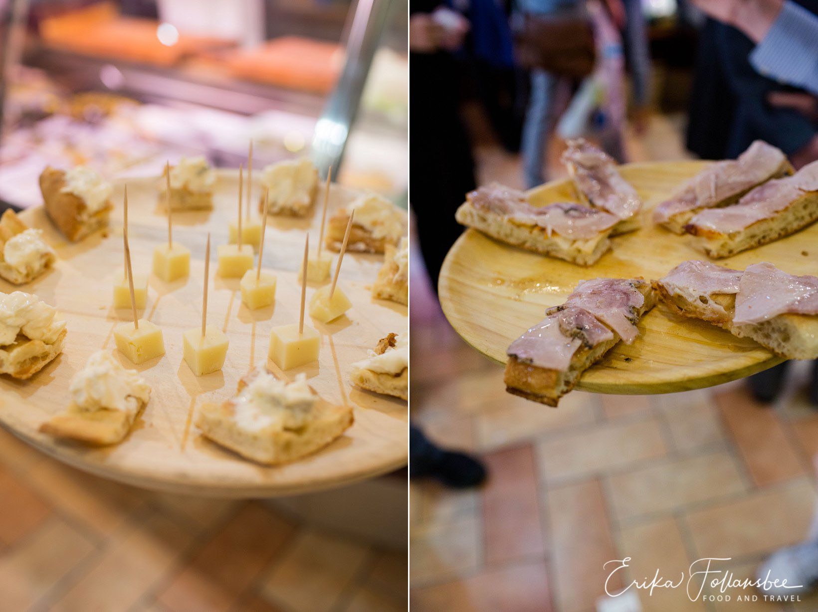 Sampling meats and cheeses in Antica Norcineria, Trastevere