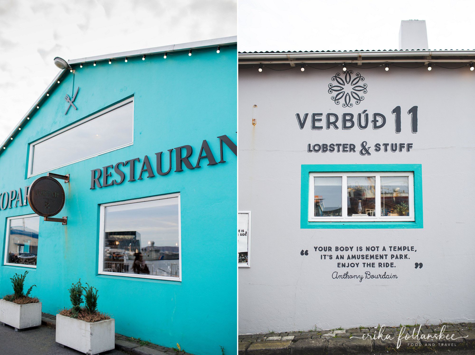 Colorful restaurants in the harbour section of Reykjavik