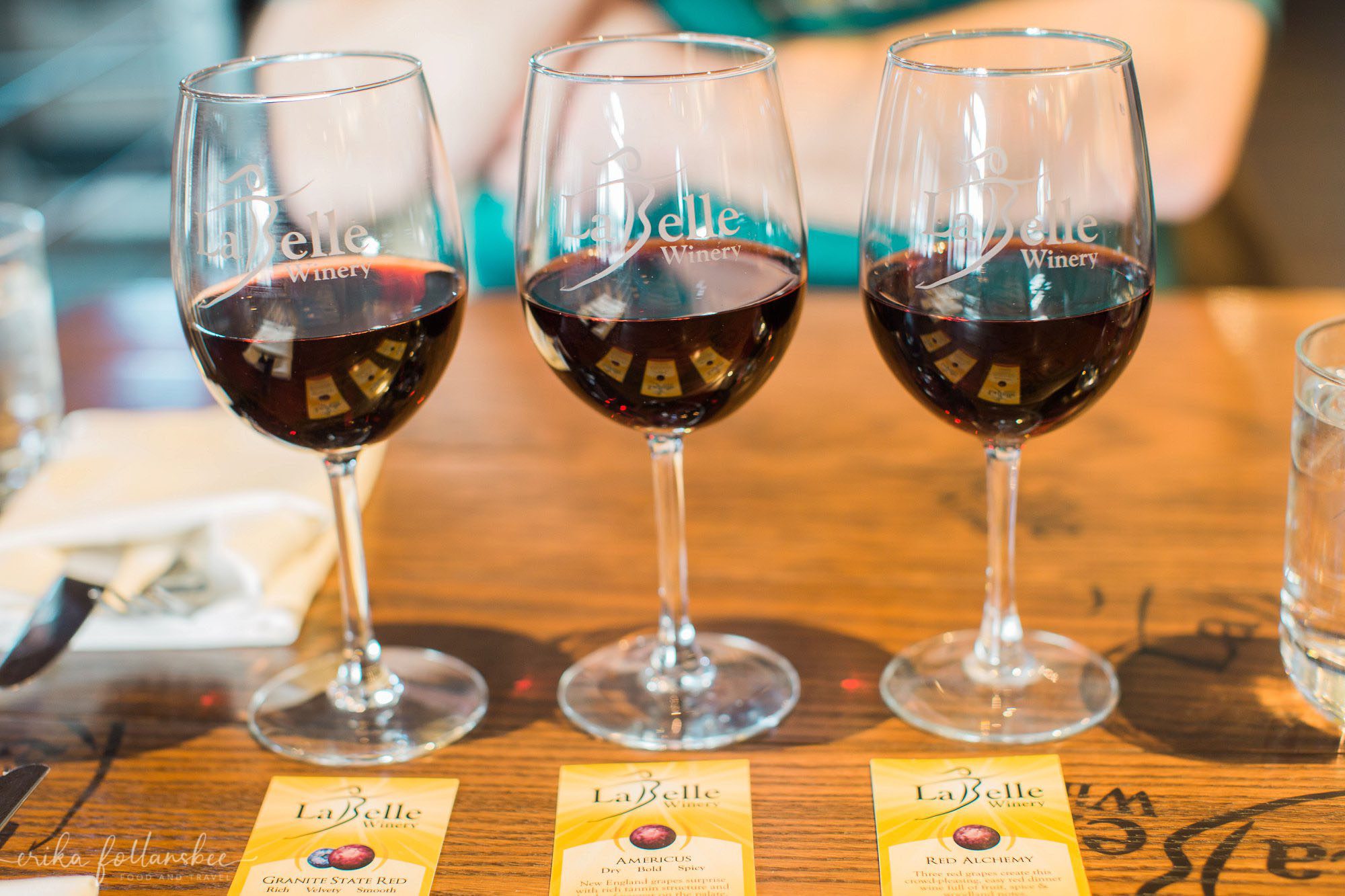 La Belle Winery red wine flight