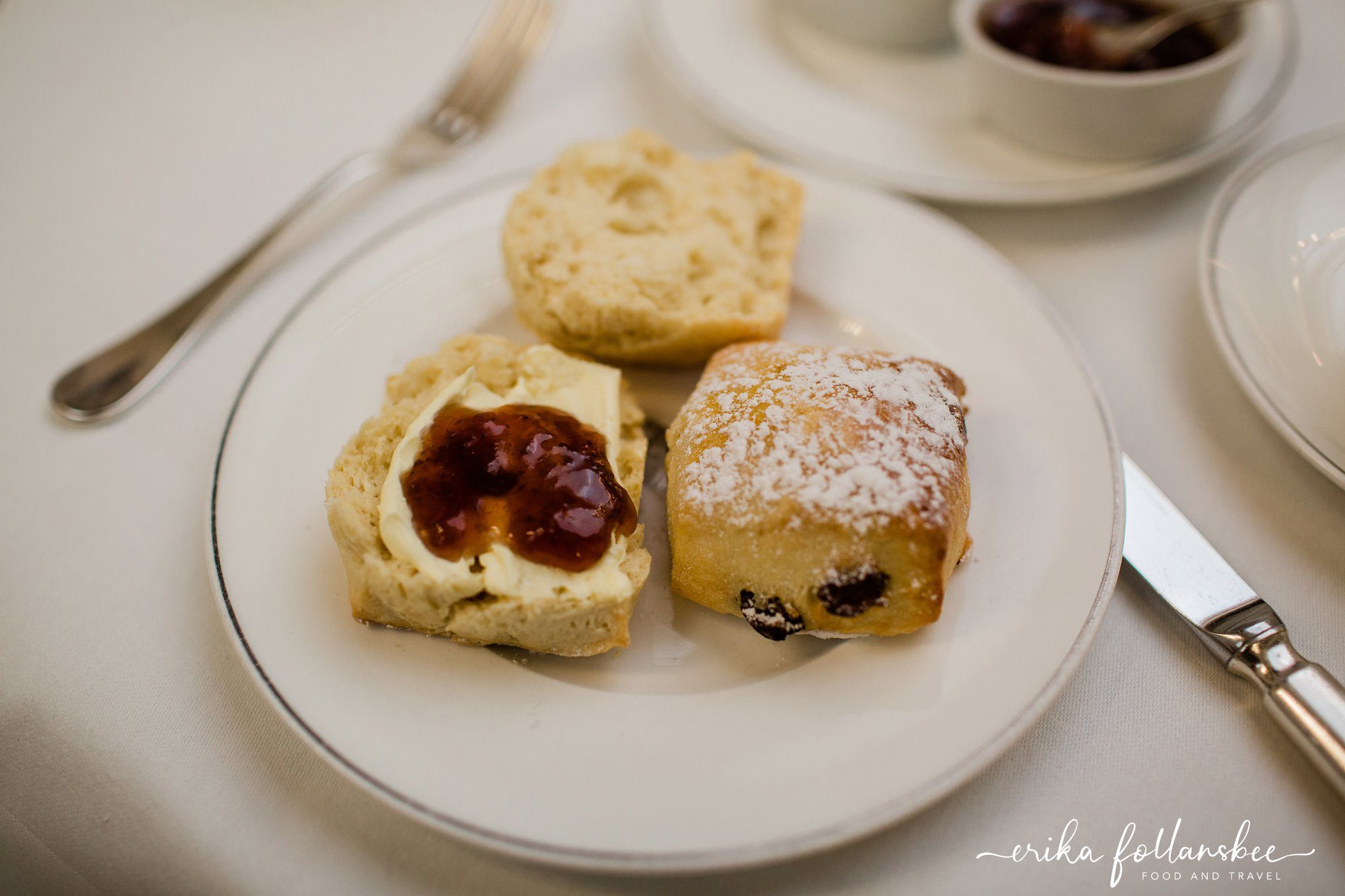 scones and tea at the Balmoral Hotel afternoon tea