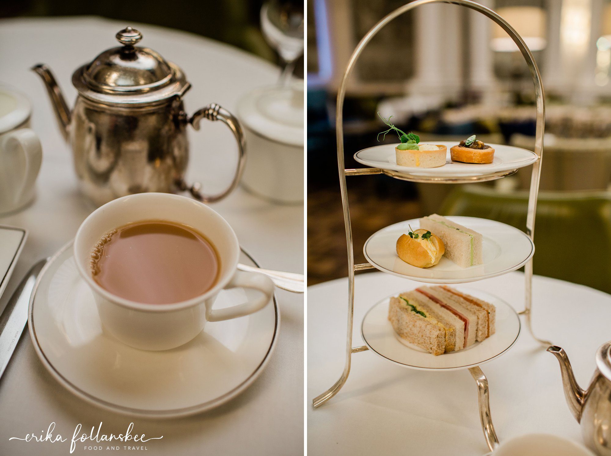 Afternoon tea at the Balmoral Hotel, Palm Court, in Edinburgh, Scotland