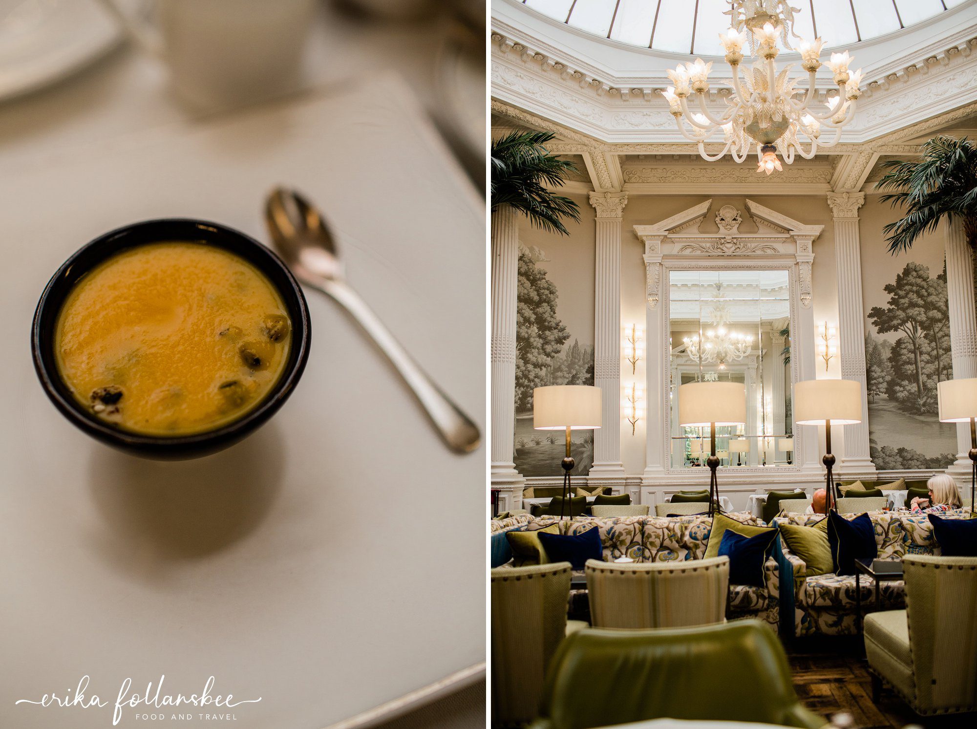 Afternoon tea at the Balmoral Hotel, Palm Court, in Edinburgh, Scotland