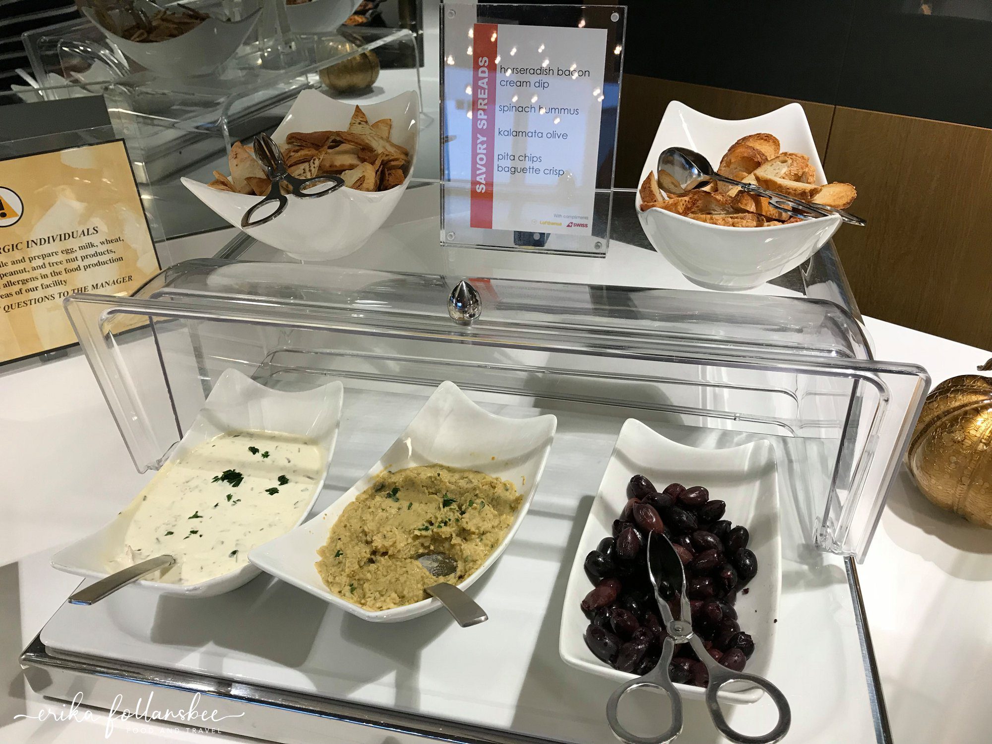 Food pictures in Lufthansa business lounge, Boston Logan Terminal E