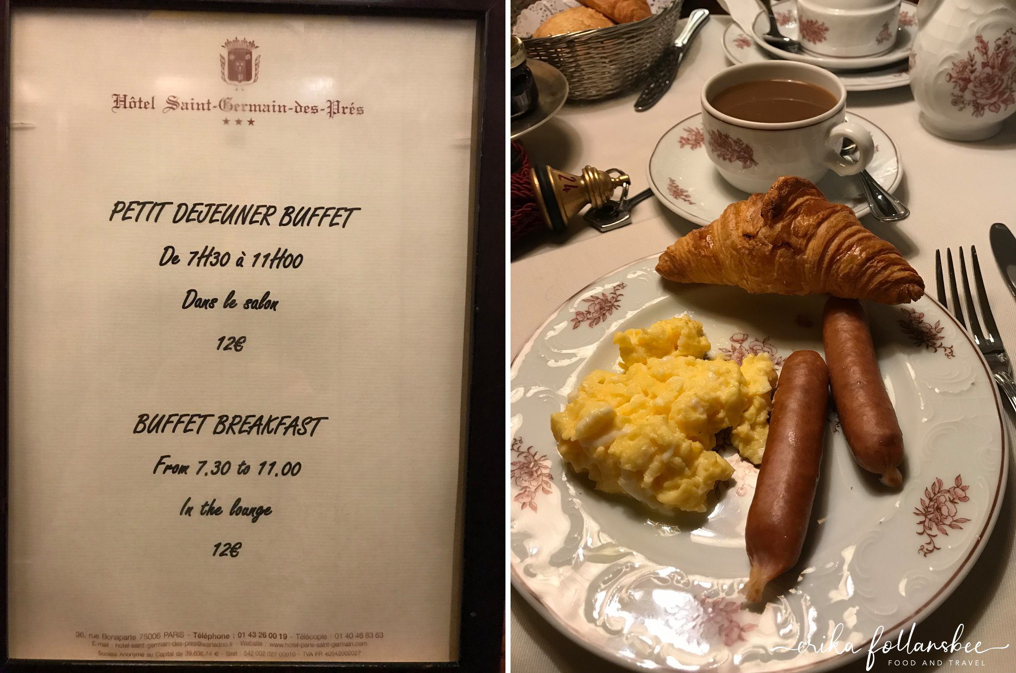 hotel saint germain des pres breakfast