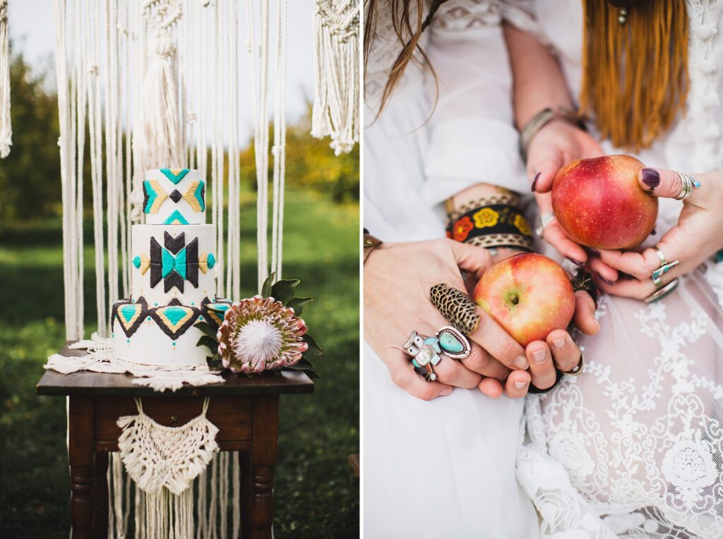 Published in NH Magazine's BRIDE | Styled Shoot | Erika Follansbee | Autumn Nomad cakes | NH Wedding Photography NH Food Photographer