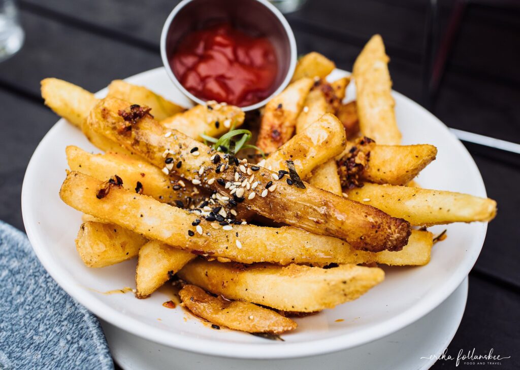 The Crown Tavern | Manchester NH Restaurant | Outdoor Patio | Hot Honey & Butter Fries