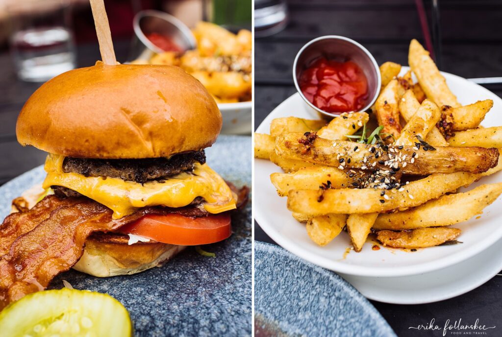 The Crown Tavern | Manchester NH Restaurant | Outdoor Patio | Cheeseburger and Hot Honey & Butter Fries