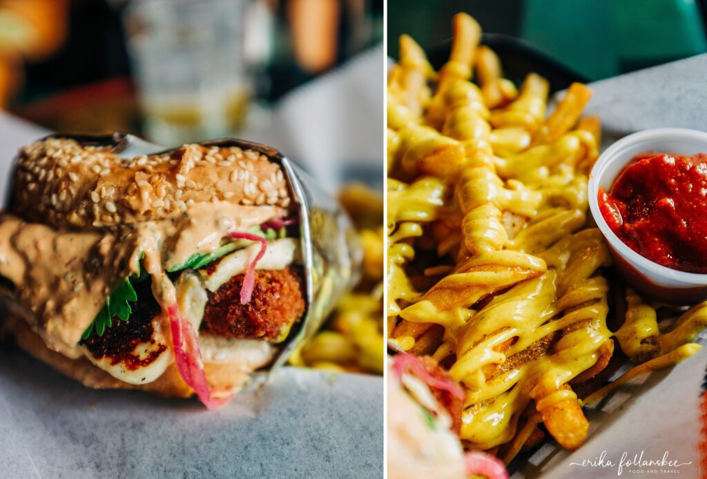 Street | Portsmouth NH Restaurant Food Photographer | Cemita Sandwich with Curry Fries