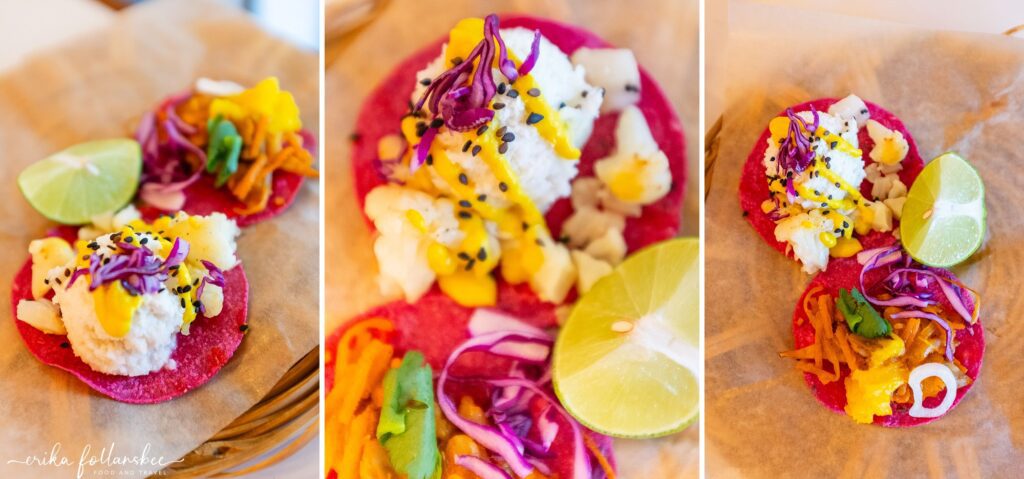 Sabores Mexico Food Tour | Colonia Roma tour | La Pitahaya Vegana pink tacos