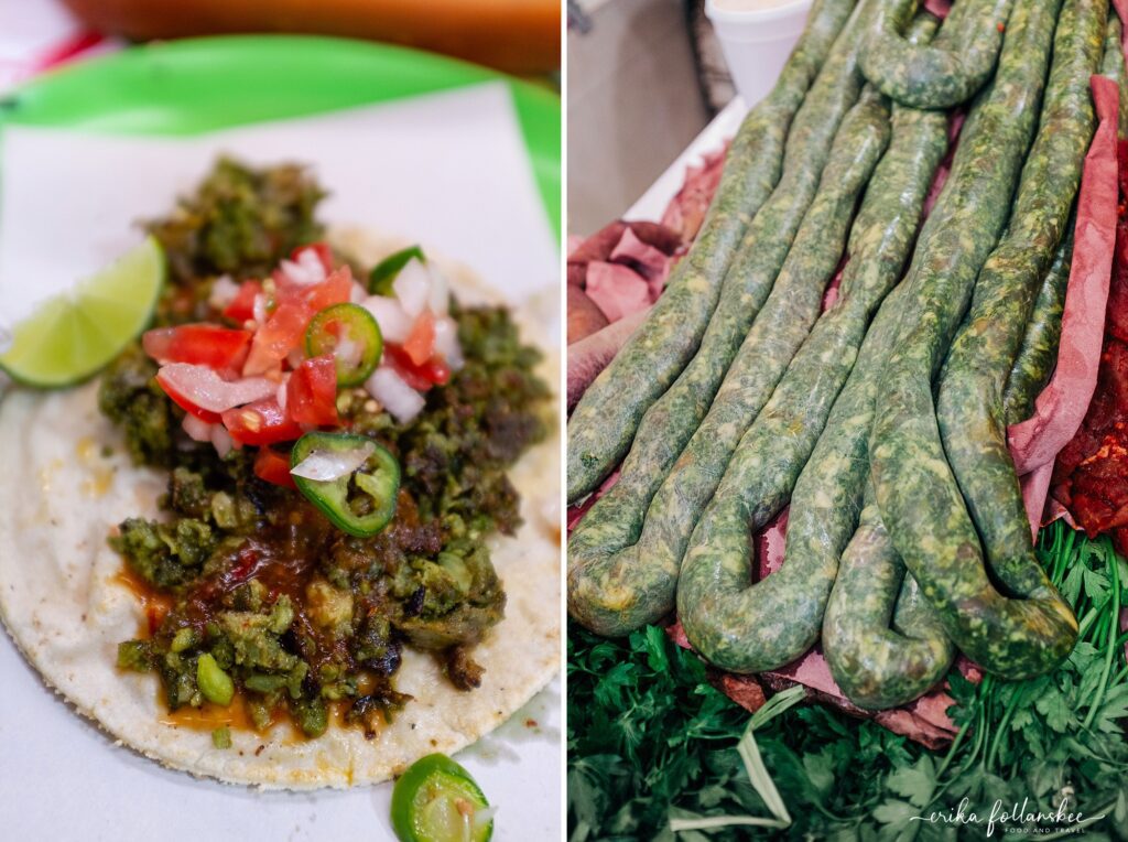 Mexico City Food Tour | Eat Like a Local | Street Food and Markets | Jamaica Market green chorizo