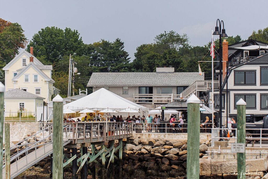 Pepperrell Cove in Kittery, Maine | Frisbee's Wharf waterfront outdoor dining