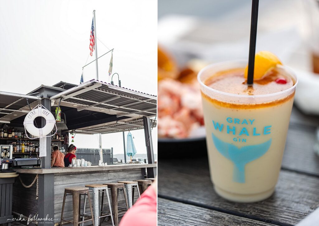 The Old Standby frozen cocktail at Pepperrell Cove in Kittery, Maine | Frisbee's Wharf waterfront outdoor dining