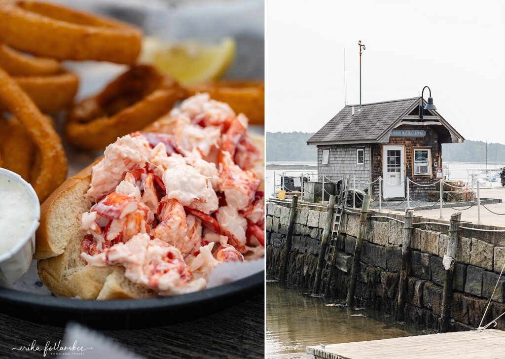 Lobster Roll at Pepperrell Cove in Kittery, Maine | Frisbee's Wharf waterfront outdoor dining