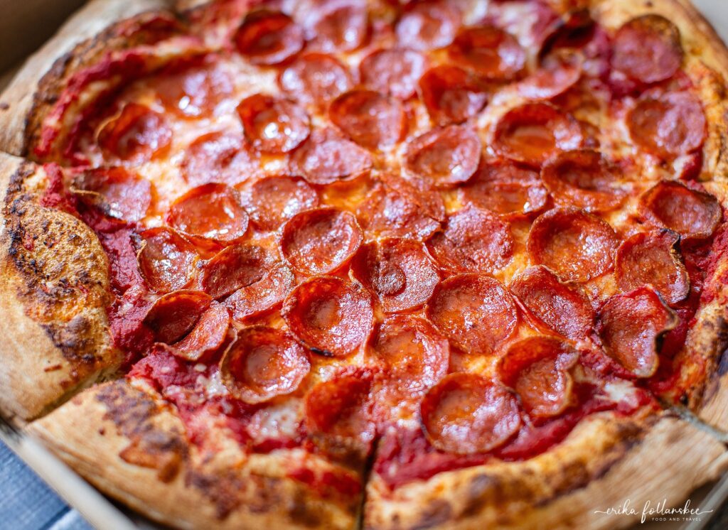 Pepperoni Pizza from Goffstown House of Pizza, new restaurant Sept 2025