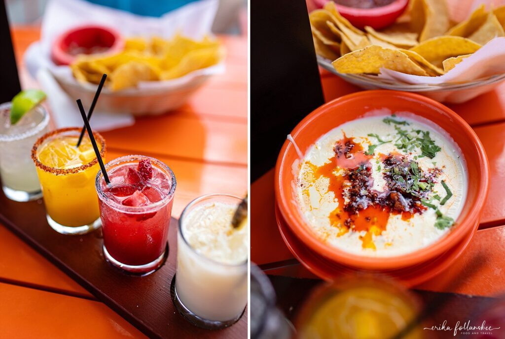 Nuevo Vallarta Manchester NH Outdoor Dining on the Patio | Queso Fundido and Margarita Flight