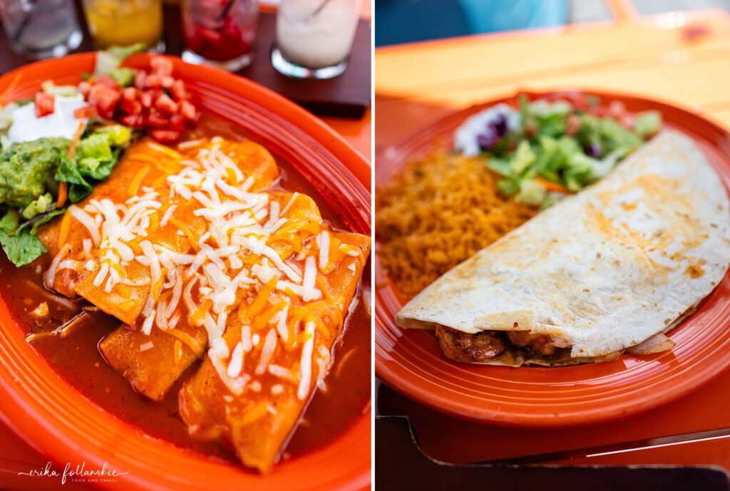 Nuevo Vallarta Manchester NH Outdoor Dining on the Patio | Enchiladas and Quesadilla